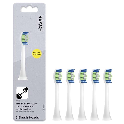 Reach SmileSonic Pro Essential Clean Replacement Toothbrush Heads - 5 Pack for Philips Sonicare