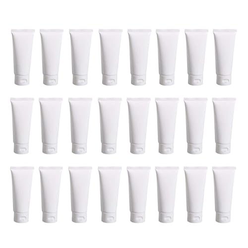 30ml Refillable Cosmetic Squeeze Tube Bottles - 24 Pack with Flip Cap