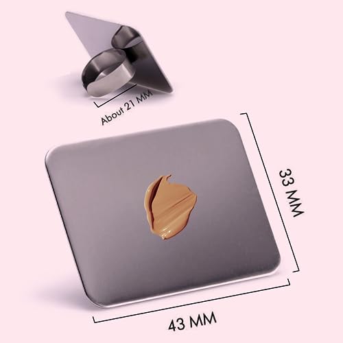 KissDate Stainless Steel Makeup Mixing Palette & Spatula Set