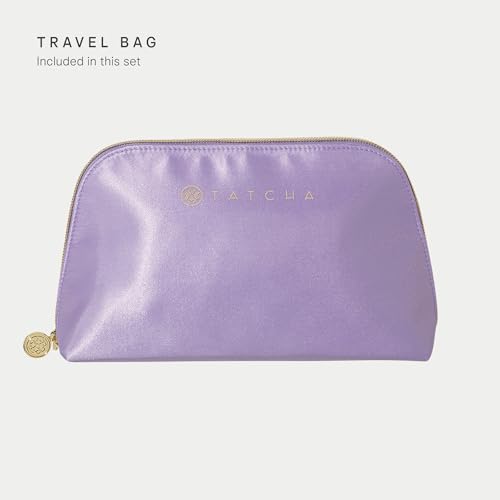 Tatcha's Travel Essentials Set - Trial-Size Bestselling Japanese Skincare - Travel Bag with a Mini Rice Wash, Dewy Skin Cream, Water Cream, and Kissu Lip Mask - TSA Friendly Kit & Gift Set