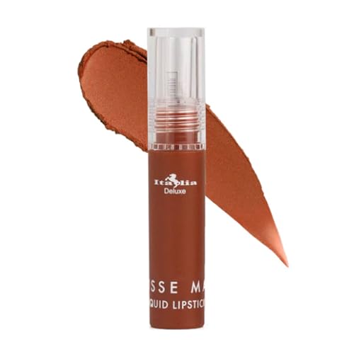 Italia Deluxe Matte Liquid Lipstick - Comfortable Velvet Finish, 12 Shades