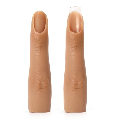 Deciniee 2Pcs Silicone Practice Fingers for Acrylic Nails No.3 - Beginner Nail Art Tools (2Pcs Finger Color 3)