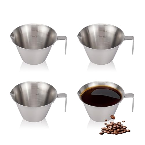 RETON 4 Pack Stainless Steel Espresso Measuring Cups - 3.4oz