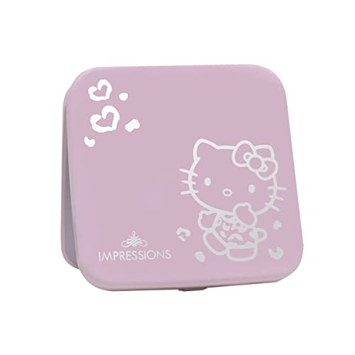 Hello Kitty LED Compact Mirror - Pink Travel Makeup Mirror with 2X Magnifier