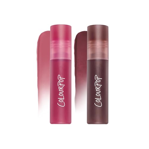 ColourPop Cloud Whip Liquid Lipstick Duo - Cool Cloud Lips - Soft Blurred Finish, Hydrating & Creamy - Pink & Plum Shades