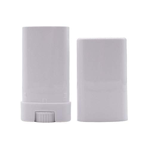30 Pack White Plastic Deodorant Containers 15ml for DIY Lip Balm & Lotion