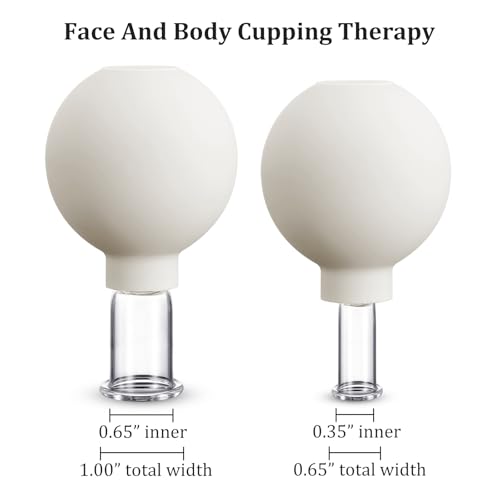 Nuanchu 2Pcs Glass Cupping Set with 1 Inch & 0.65 Inch Diameter - White