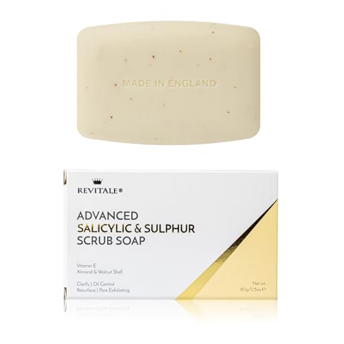 Revitale Advanced BHA Salicylic Acid & Sulphur Scrub Soap 2.8oz - Clarifying Face Cleanser