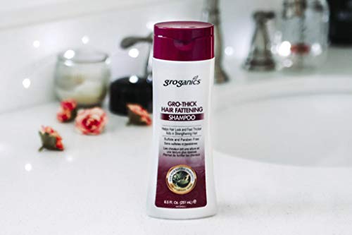 Groganics Thick Hair Fattening Shampoo 8.5oz - Natural, Sulfate-Free Hair Care for Thicker, Stronger Hair