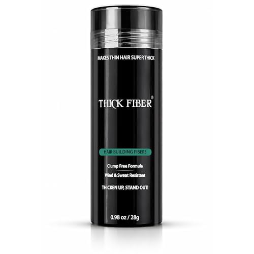 THICK FIBER Hair Fibers | Hair Powder for Thinning Hair 28g Bottle | Makes Thin Hair Look Thicker in Seconds | Hair Loss Concealer For Women & Men (Dark Brown)
