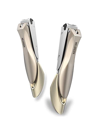 MR.GREEN M-1210plus Nail Clippers for Thick Nails - Professional Stainless Steel Cutter with Catcher