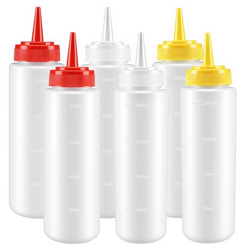 Squeeze Bottles Set - Food-Grade 8oz Condiment Dispensers for Sauces