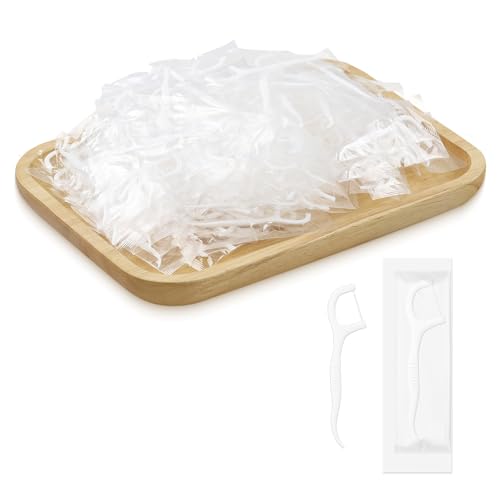 SLequipo 500 Count Dental Floss Picks, Individually Wrapped Travel Flossers
