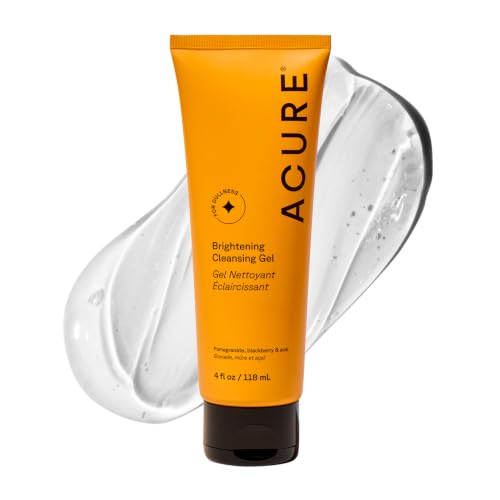 Acure Brightening Cleansing Gel - Vegan Facial Cleanser 4 fl oz