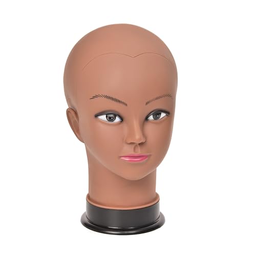 22-Inch Bald Female Mannequin Head for Wig Making, Styling, and Display