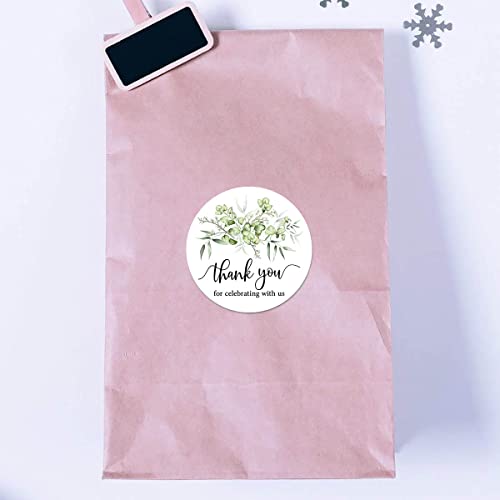 Greenery Thank You Mini Stickers, 1 Inch - 120-Pack Wedding & Baby Shower