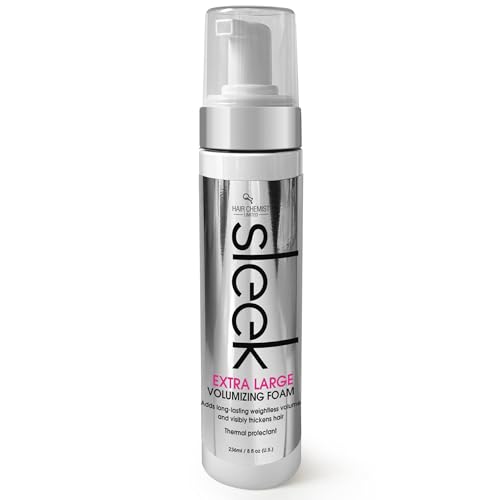 Hair Chemist SLEEK Extra Large Volumizing Foam - 8 oz Hair Mousse for Volume & Thermal Protection