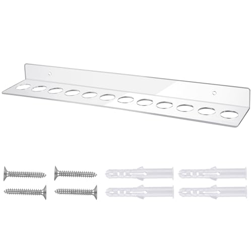 Briwooody 12 Slot Acrylic Wall Mounted Scissor Organizer - Hair Stylist Tool Rack (Variation 1)