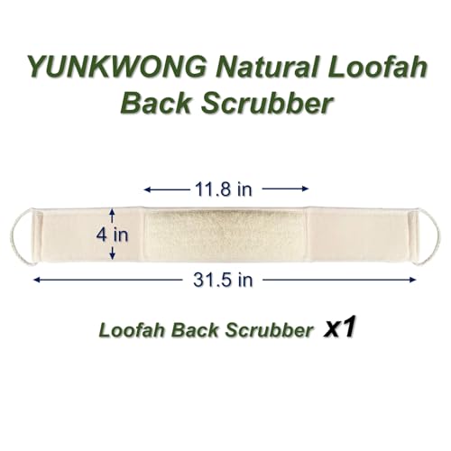 Natural Loofah Sponge for Exfoliating Body & Back Scrubber with Handle