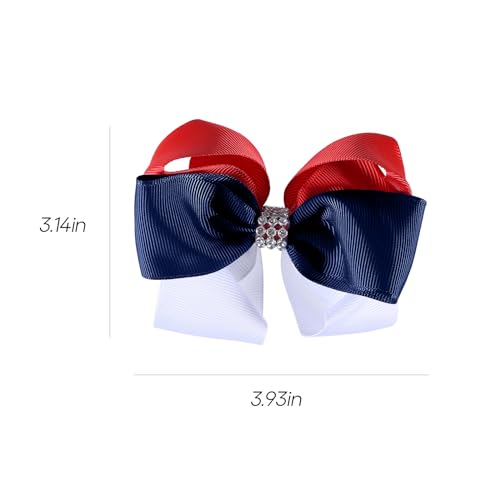 Patriotic 4th of July Hair Clips - Red, White & Navy Bows