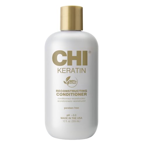 CHI Keratin Reconstructing Conditioner 12 Fl Oz - Sulfate & Paraben-Free, Strengthens & Moisturizes Damaged Hair (Pack of 1)