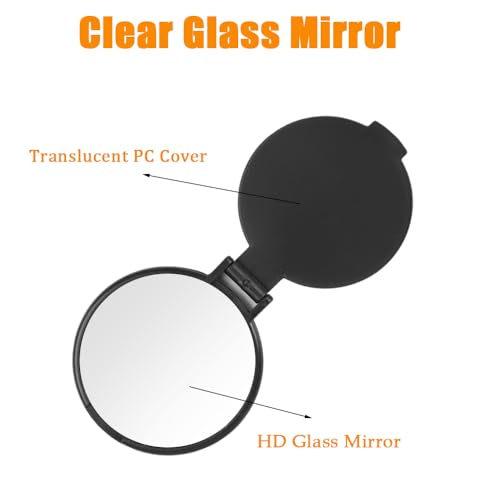 Black Mini Makeup Mirror - 50 Pack Compact Travel Folding Mirrors