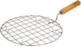 Stainless Steel Wire Roasting Net with Wooden Handle - Ideal for Roti, Papad, and Chapati