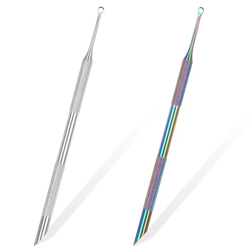 2 PCS Stainless Steel Loop Cuticle Pusher Set for Nail Care