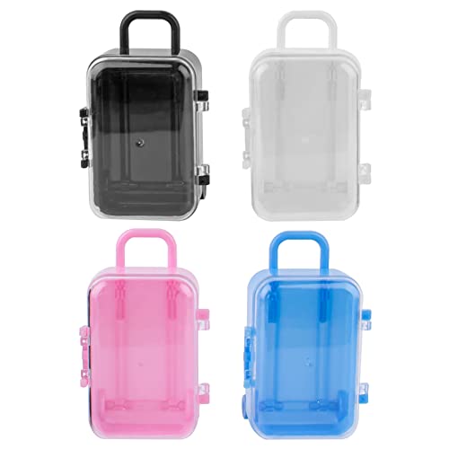 Framendino Mini Plastic Travel Suitcase Boxes - 4 Pack
