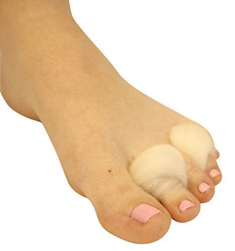 Mars Wellness Lambs Wool Toe Spacers Pack of 2 - Super Soft Cushioning & Toe Separator for Foot Pain Relief