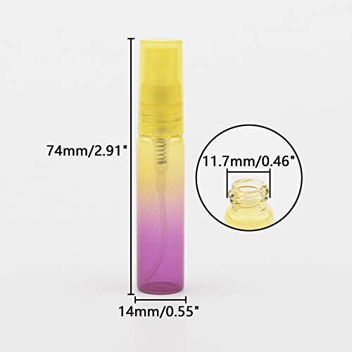 Kesell 20-Pack Yellow-Rose Gradient 5ml Glass Spray Bottles - Fine Mist Atomizers for Perfume, Essential Oils, DIY