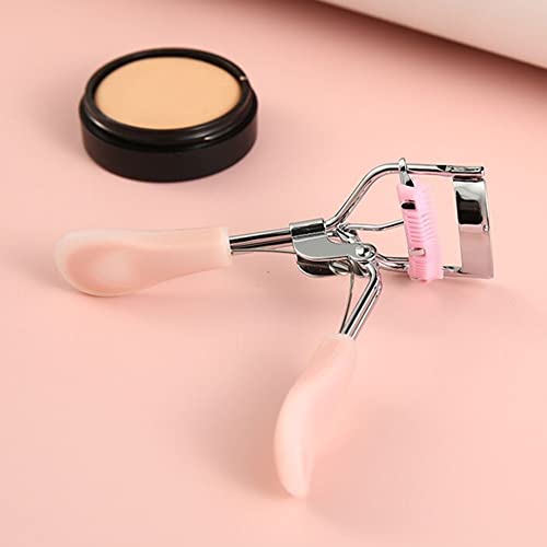 MERVK Stainless Steel Eyelash Curler with Built-in Comb & 5 Pads