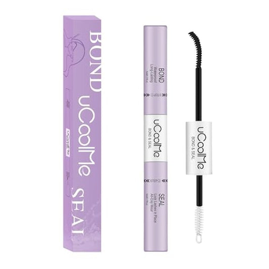 uCoolMe Lash Bond and Seal Waterproof 10ML for Lash Clusters 144Hours SuperStrong Long-Lasting Non-Irritating Eyelash Glue for DIY at Home(Black,10ML)