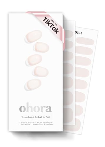 ohora N Coconut Jelly Semi Cured Gel Nail Strips - Works with Any Lamp