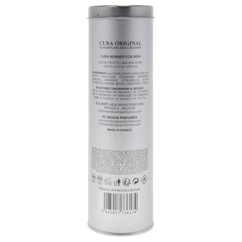 Cuba Winner Eau de Toilette Spray for Men, Multicolor, 3.3 oz