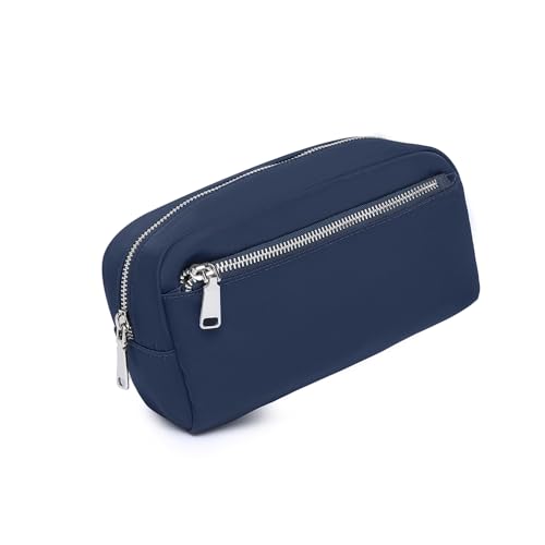YONBEN Nylon Cosmetic Bag - Large Capacity Toiletry Organizer in Navy Blue