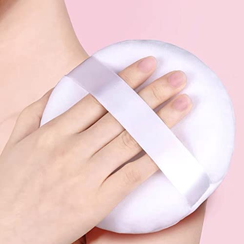 Jepeux 2 Pack 5-Inch Cotton Powder Puff - Soft, Washable Makeup Puff