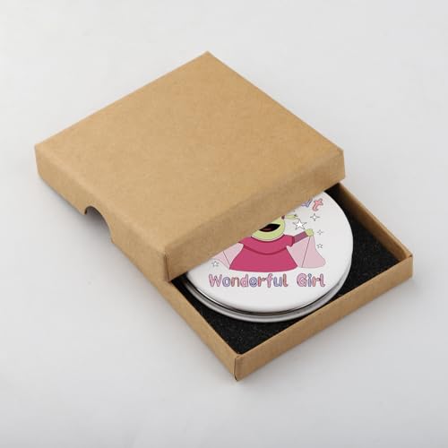 WUSUANED Green Princes Makeup Mirror - Double-Sided Cartoon Gift
