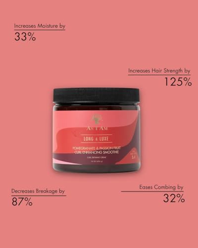 As I Am Long and Luxe Curl Enhancing Smoothie 16 oz - Lightweight Anti-Frizz Cream for Hydrated Curls