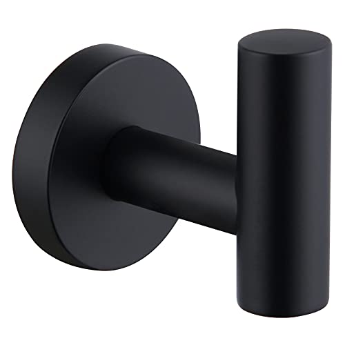 Matte Black Towel Hook - Rustproof 304 Stainless Steel Robe Holder