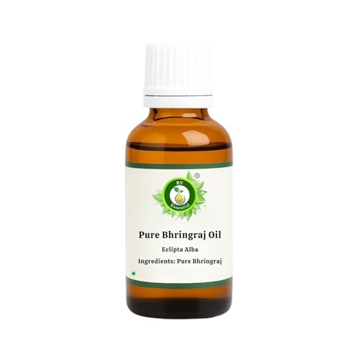 R V Essential Bhringraj Oil, 100% Pure Cold-Pressed Hair & Skin Oil, 0.51 Fl Oz