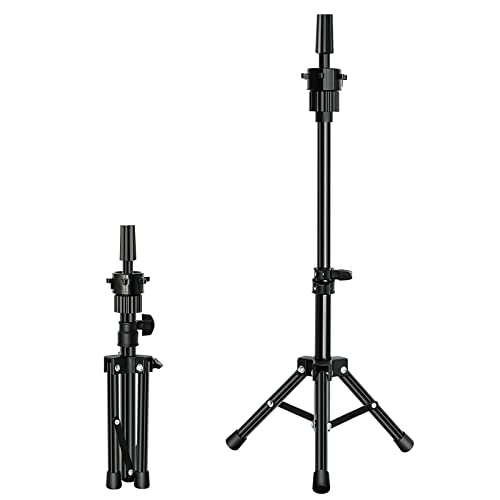 FUTAI Adjustable Wig Stand Tripod for Mannequin Head - Metal Holder