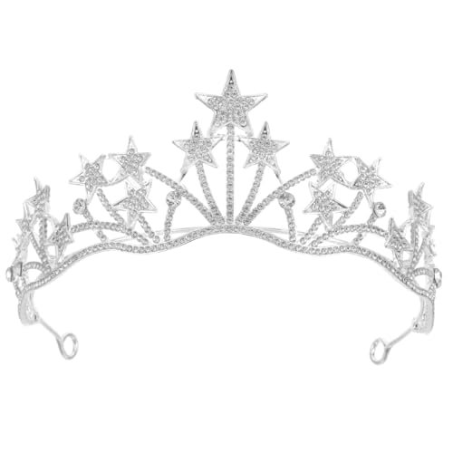 Lurrose Star Shaped Rhinestone Bridal Tiara Headpiece