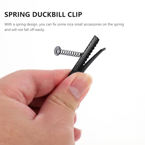 DOITOOL 100Pcs Black Alligator Hair Clips for DIY Crafting
