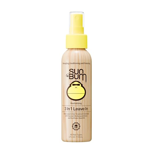 Sun Bum Revitalizing 3-in-1 Leave-In Conditioner - Anti-Frizz, UV Protection, Coconut & Banana - 4 oz Pack of 1