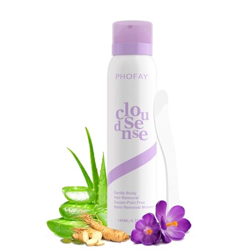 PHOFAY Smooth Hair Removal Cream for Women and Men Sensitive Skin ? Fast-Acting with Aloe & Hyaluronic Acid Cloudsense Hair Removal Spray Dermatologist-Recommended (1, Spray Depilatory Cream)