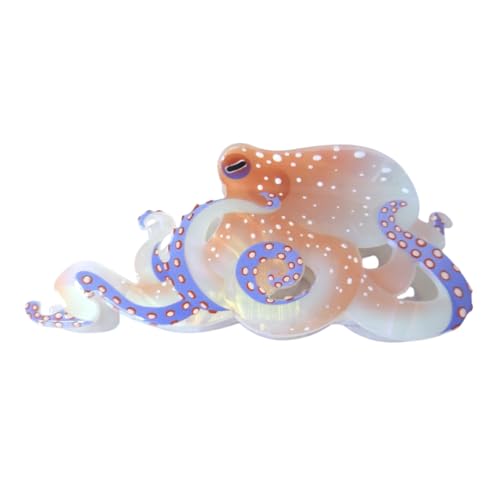 Pink Octopus Hair Clip - Acetate Claw Clip for Women