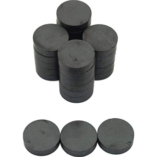 25 Round Magnets - Iron & Alloy Steel, 3/4" x 1/4" for Home & Office