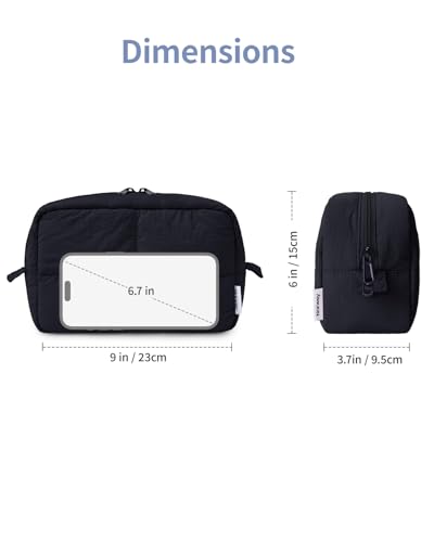 Narwey Travel Makeup Bag - Quilted, Water-Resistant Cosmetic Organizer