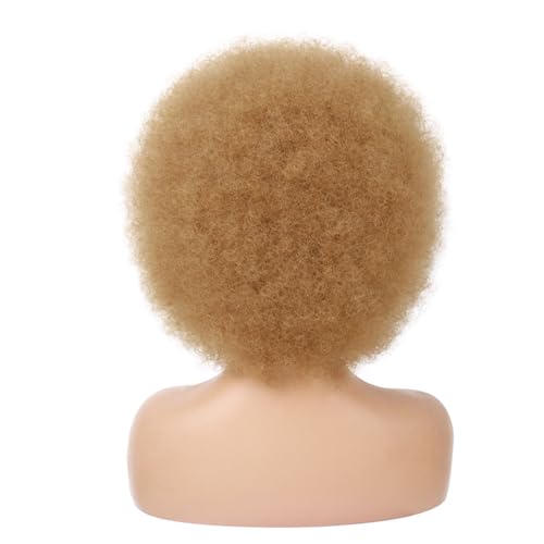 G&T Wig 70s Afro Puff Wig for Black Women - Brown Blonde Natural Looking Cosplay & Party Wig